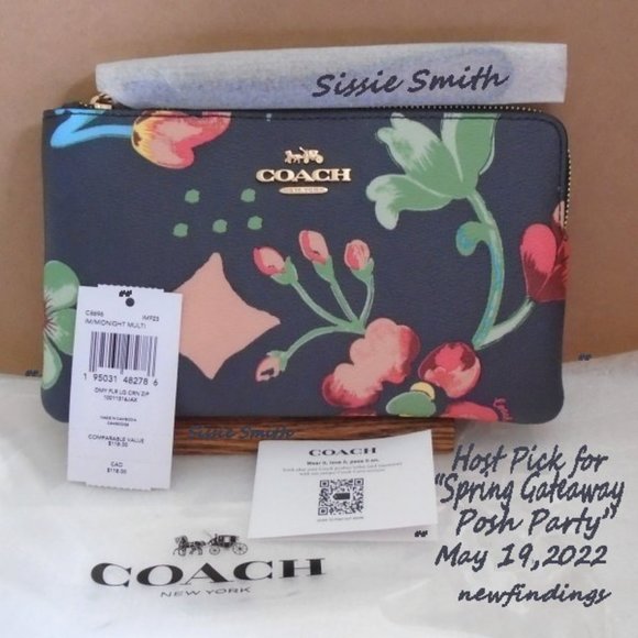 Coach Handbags - Large Corner Zip Wristlet with Dreamy Land Floral Print